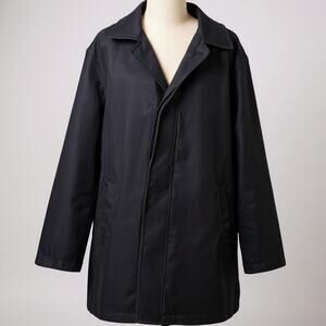 Ralph Lauren Black Car Coat Men XL Lightweight Lined Topcoat